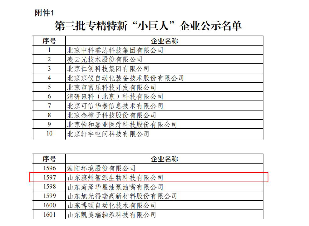 奮斗十一載，“巨人”初長(cháng)成 ——山東濱州智源生物喜獲國家級專(zhuān)精特新“小巨人”殊榮(圖2)